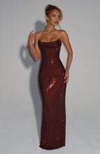 Mirabella Maxi Dress - Plum Brown