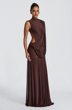 Mireya Maxi Dress - Plum Brown