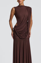Mireya Maxi Dress - Plum Brown