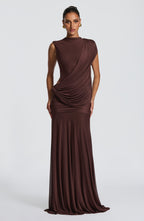 Mireya Maxi Dress - Plum Brown
