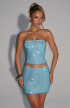 Nila Mini Skirt - Aqua