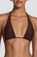 Pietra Triangle Bikini Top - Plum Brown