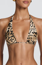 Pietra Triangle Bikini Top - Leopard Print
