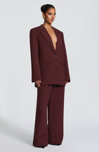 Reece Blazer - Burgundy Pinstripe