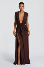 Romilly Gown - Plum Brown