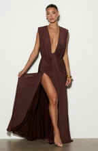 Romilly Gown - Plum Brown