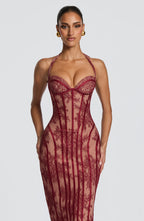 Rona Midi Dress - Burgundy