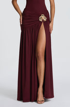 Saira Maxi Skirt - Cherry Lacquer