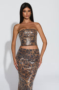 Sharni Top - Sequin Leopard Print