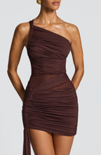 Shazia Mini Dress - Plum Brown