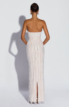 Sian Maxi Dress - Ivory Embellishment