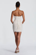 Sian Mini Dress - Ivory Embellishment