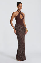 Solea Maxi Dress - Plum Brown