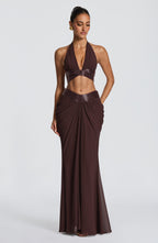 Sophie Maxi Skirt - Plum Brown
