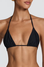 Suki Triangle Bikini Top - Black