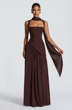 Tullulah Maxi Dress - Plum Brown