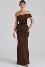 Adele One-Shoulder Bustier Maxi Dress