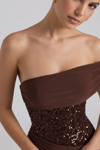 Adele One-Shoulder Bustier Maxi Dress