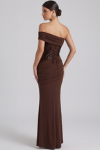 Adele One-Shoulder Bustier Maxi Dress