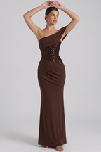 Adele One-Shoulder Bustier Maxi Dress