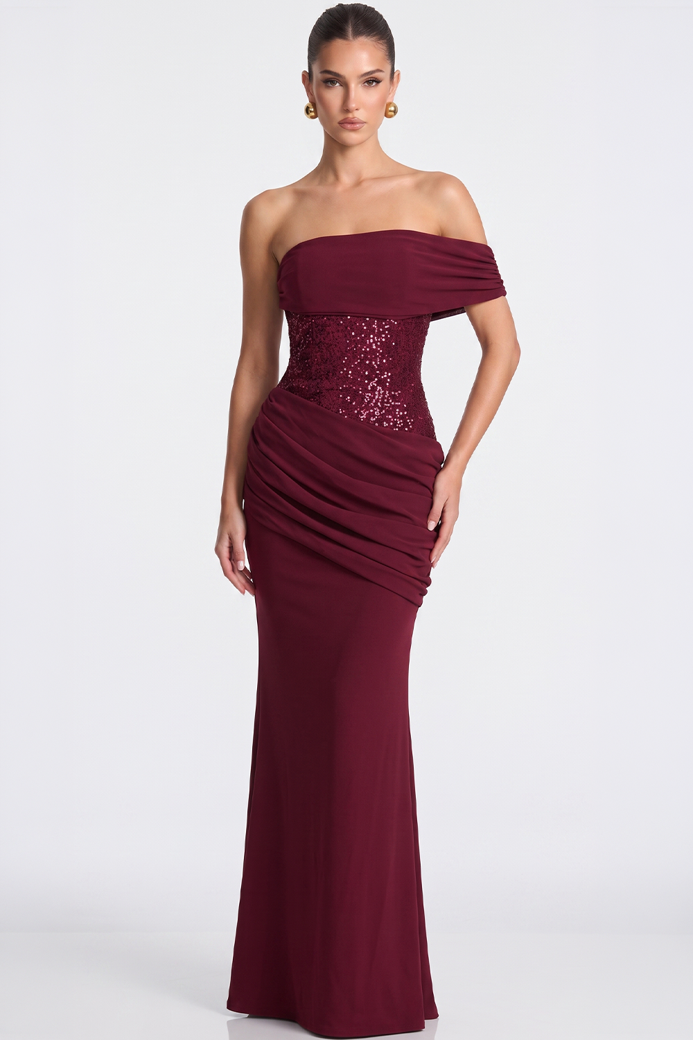 Adele One-Shoulder Bustier Maxi Dress