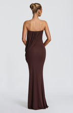 Vienna Maxi Dress - Plum Brown