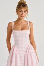 Checked Bustier Dress