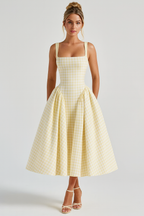 Checked Bustier Dress