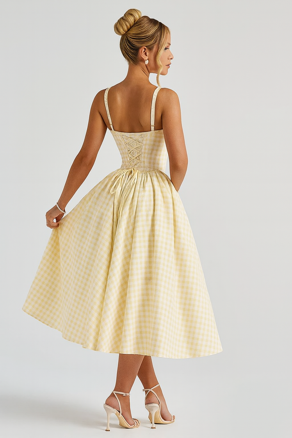 Checked Bustier Dress